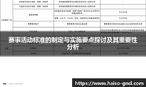 赛事活动标准的制定与实施要点探讨及其重要性分析